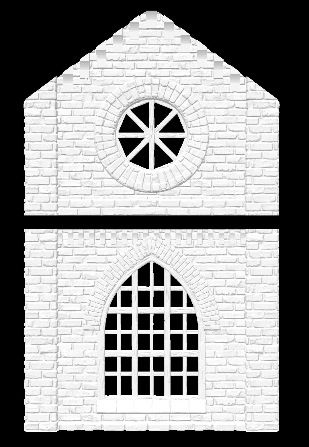 BH07 British Heritage Large Arched windows and Centre Apex - OO Scale