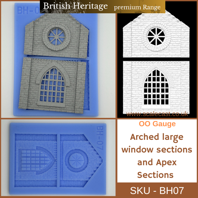 BH07 British Heritage Large Arched windows and Centre Apex - OO Scale