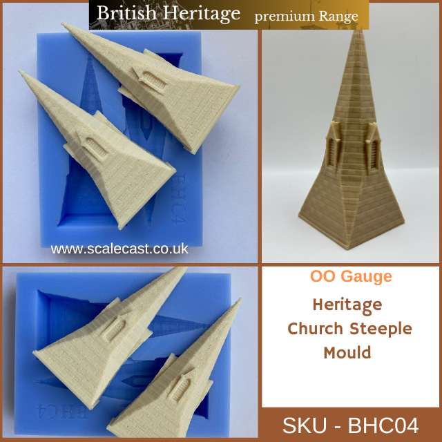 Historical Church Tower 4 Mould kit- BHC-Kit01 - For model Railways OO Gauge