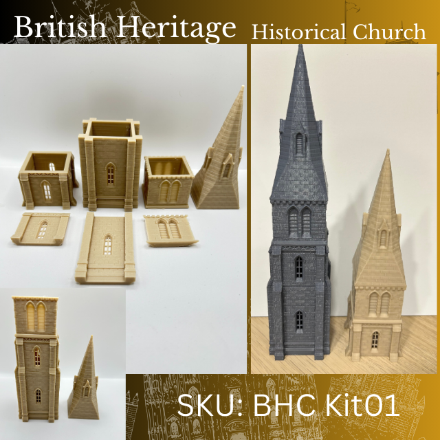 Historical Church Tower 4 Mould kit- BHC-Kit01 - For model Railways OO Gauge