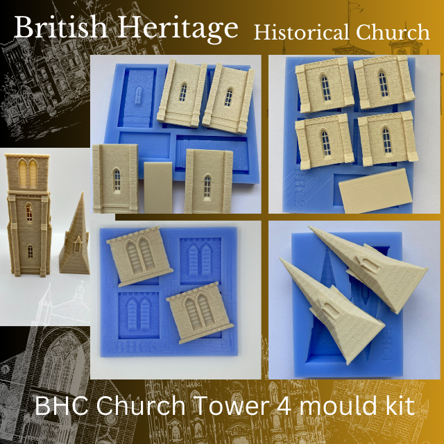 Historical Church Tower 4 Mould kit- BHC-Kit01 - For model Railways OO Gauge