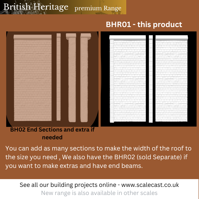 BHR01 British Heritage Roof sections & extension sections Beams - OO Scale