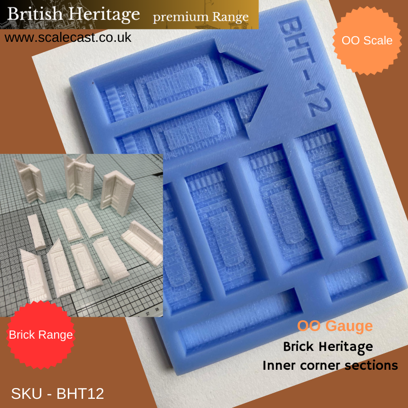 Model Railway Brick Heritage Inner corner sections - For model Scenery BHT12