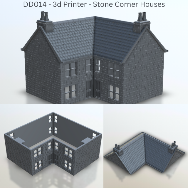 Corner Houses - 3D printable digital download - DD014