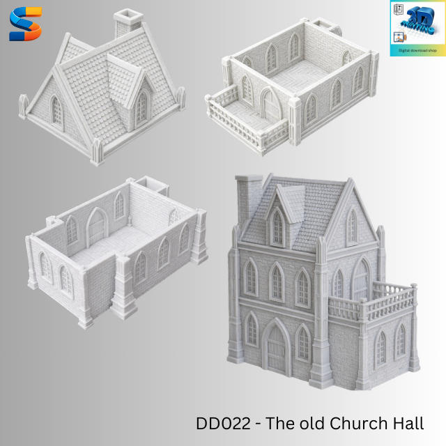 The English Church Hall 3d Printable Model DD022