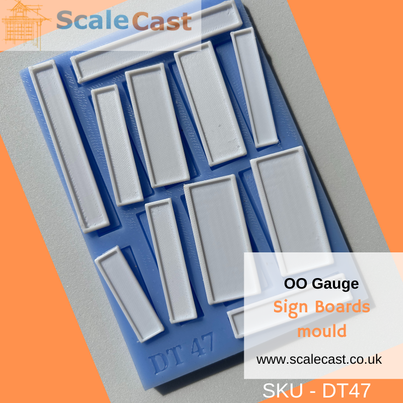 Model Railway Sign Boards mould - OO Gauge DT47