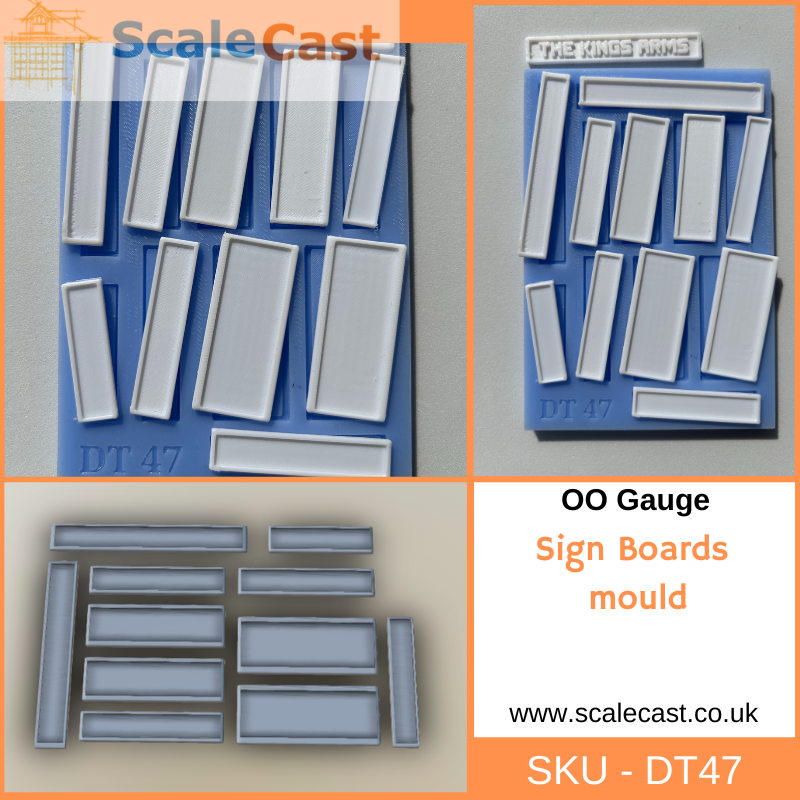 Model Railway Sign Boards mould - OO Gauge DT47