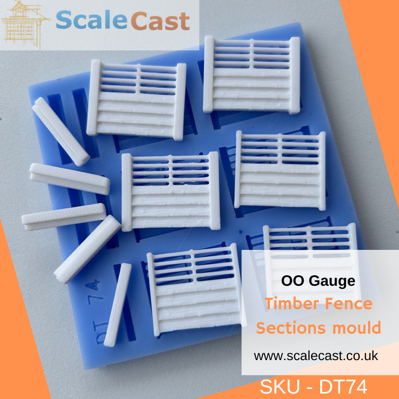Model Railway Timber Fencing Sections mould - OO Gauge DT74