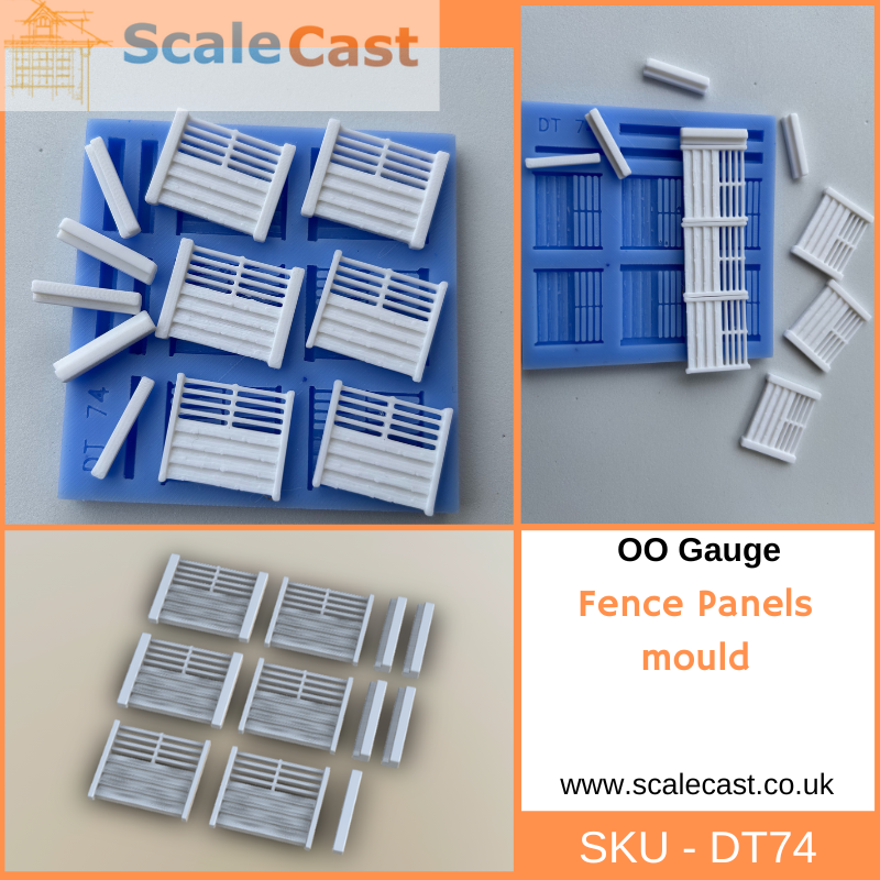 Model Railway Timber Fencing Sections mould - OO Gauge DT74