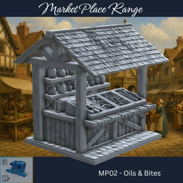 The Market Place - The Oils & Bites Stall - Printable MP02