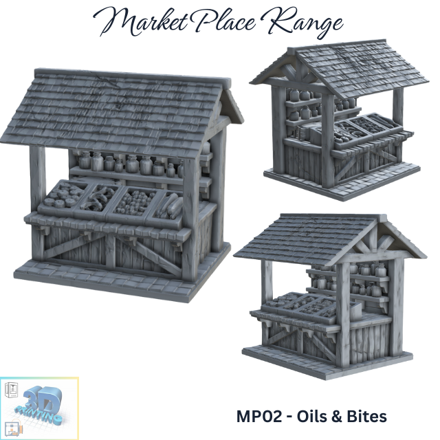 The Market Place - The Oils & Bites Stall - Printable MP02