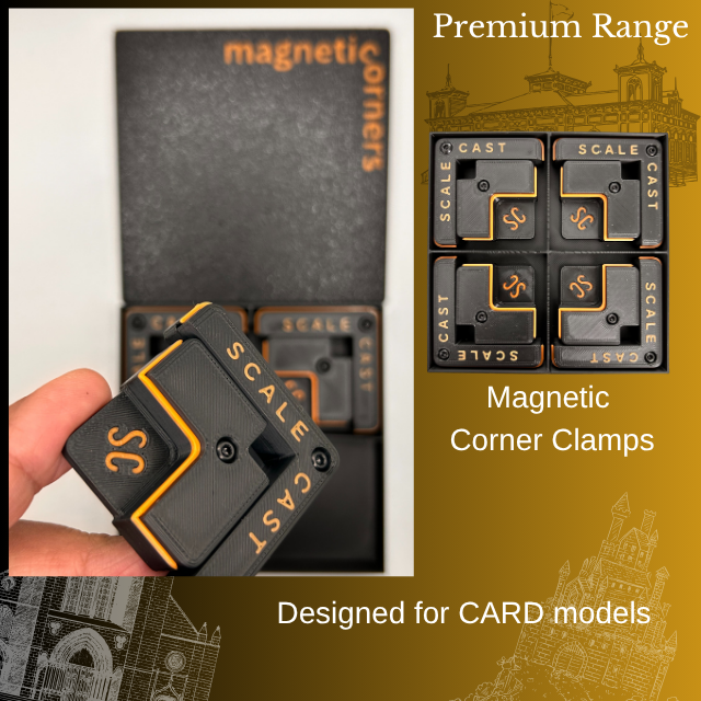Magnetic Corner Clamps - 4 sets for CARD - MAG4c- For model construction
