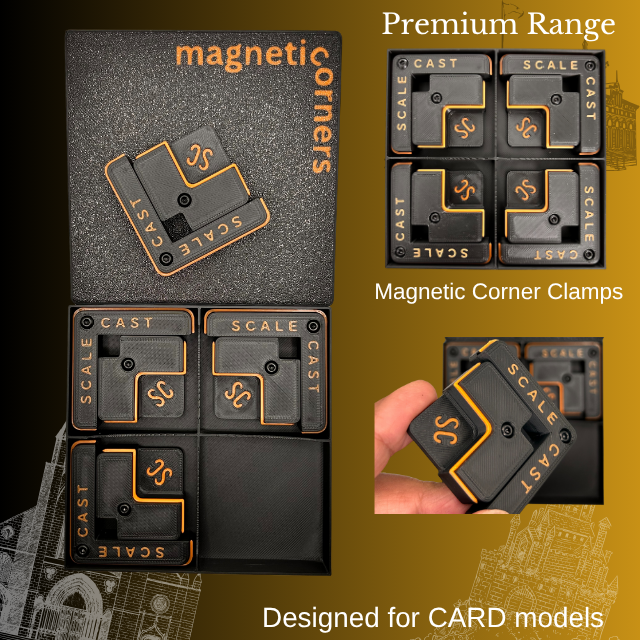 Magnetic Corner Clamps - 4 sets for CARD - MAG4c- For model construction