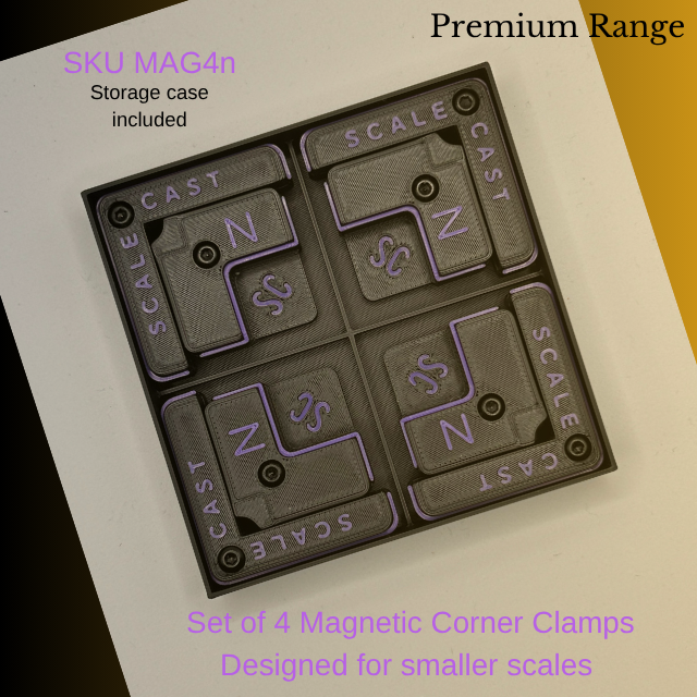 Magnetic Corner Clamps (MINI) - 4 sets - For model construction MAG4n