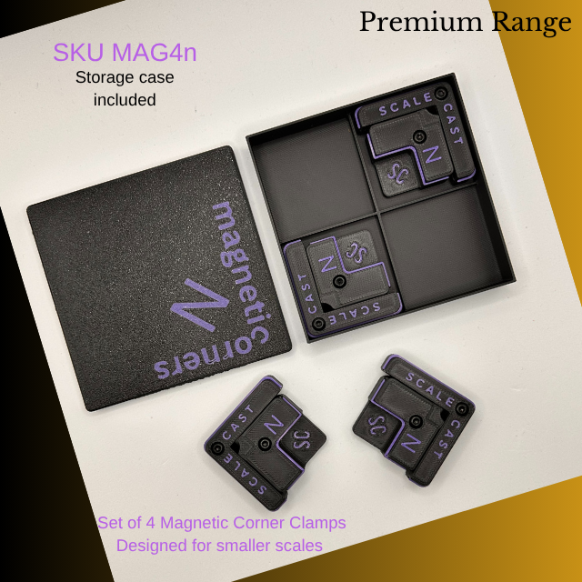 Magnetic Corner Clamps (MINI) - 4 sets - For model construction MAG4n