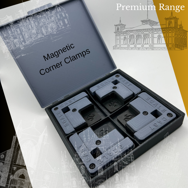 Magnetic Corner Clamps - 4 sets - For model railway construction.