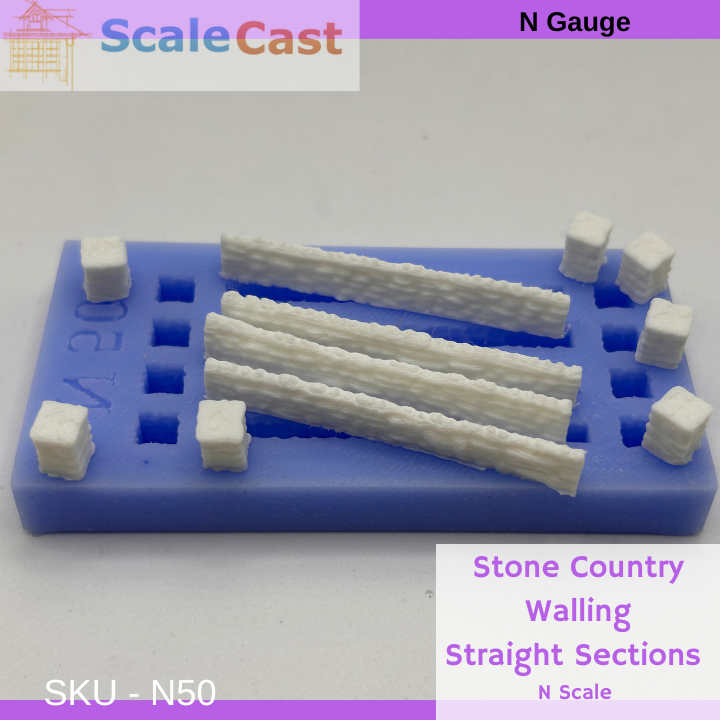 N Gauge British Country Walling Straight Sections - N50