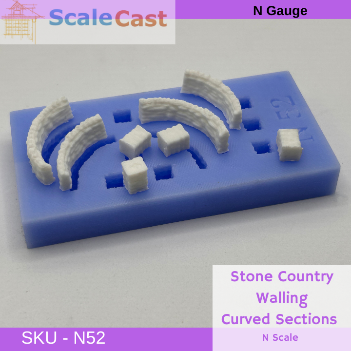 N Gauge British Country Walling Curved Sections - N52