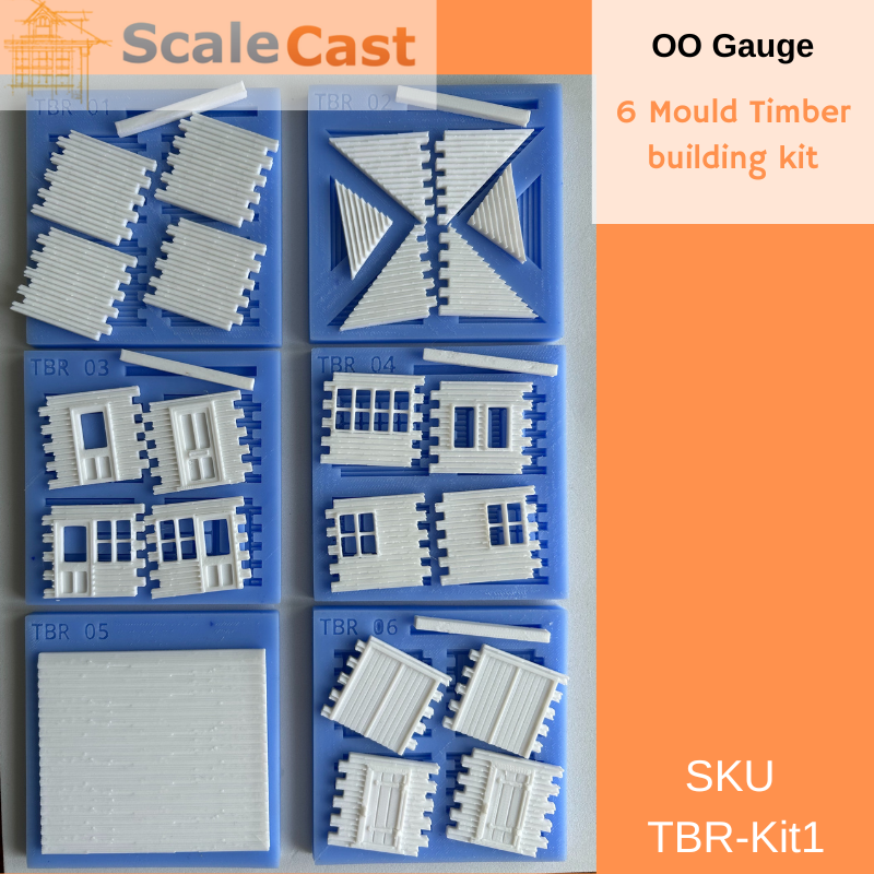 Timber building kit - 6 mould set for OO Scale Buildings TBR-Kit1