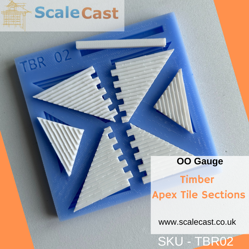 Model Railway HO/OO Timber apex and gable Section Tiles TBR02