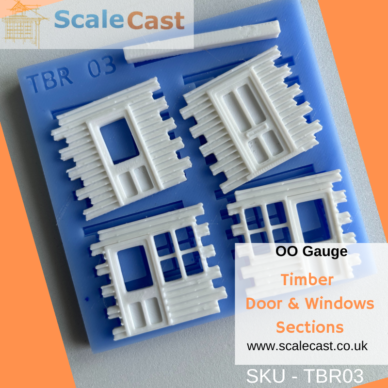 Model Railway HO/OO Timber Doors and Windows Section Tiles Mould TBR03