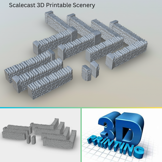 Modular Welsh Slate Walling - Sections for Wargaming W002