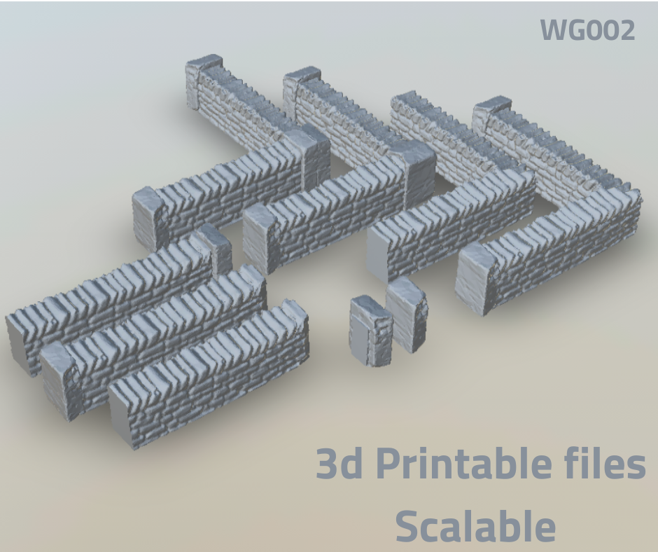 Modular Welsh Slate Walling - Sections for Wargaming W002