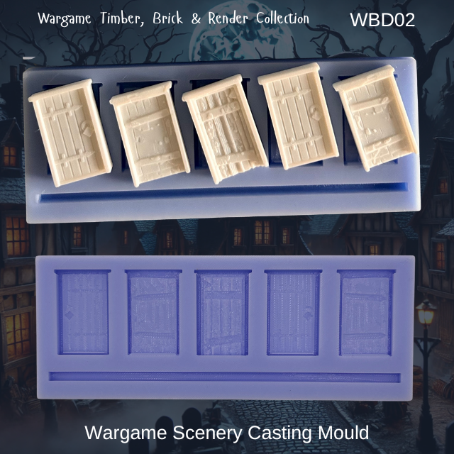 Wargame Building Mould, DOOR Inserts - WBD02