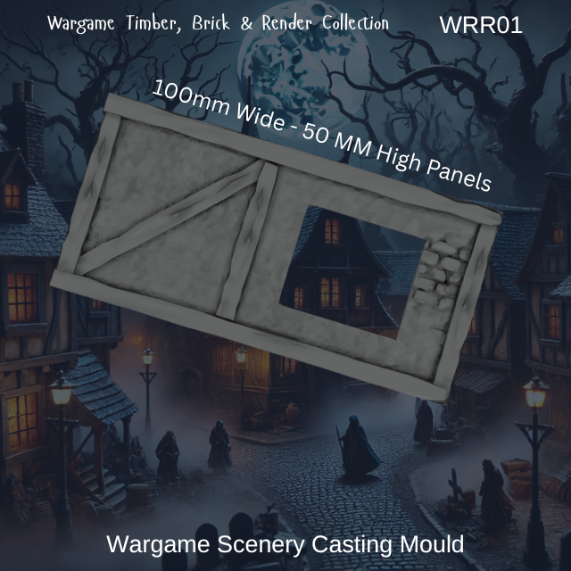 Wargame Building Mould, Render & Brick Hollow Building Sections - WRR01