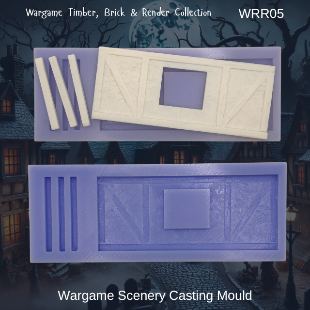 Wargame Building Mould, Render & Brick 120mm Sections - WRR05