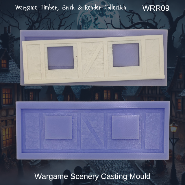 Wargame Building Mould, Render & Brick 160mm Section - WRR09