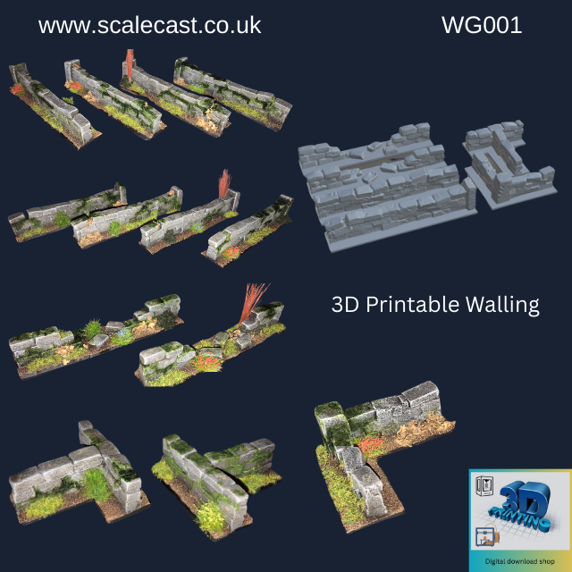 Modular Stone Walling - Sections for Wargaming W001