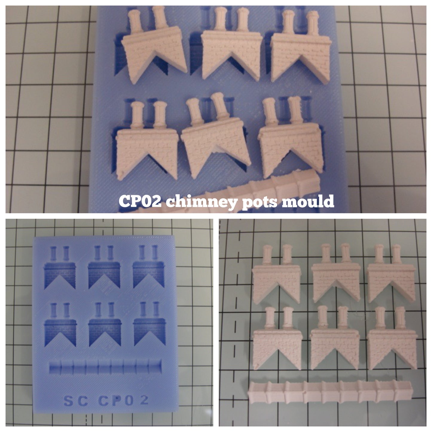 CP02 Chimneys Casting Mould - Model Railway Scenery