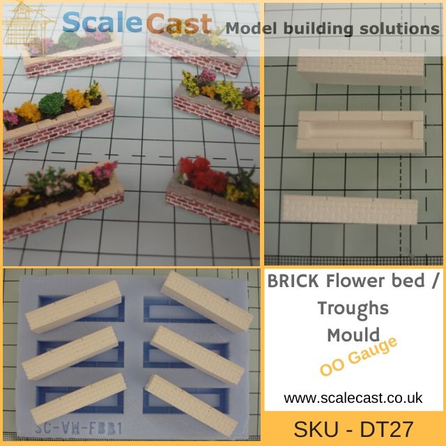 DT27 Brick Troughs Detailing Mould - For model railway scenery