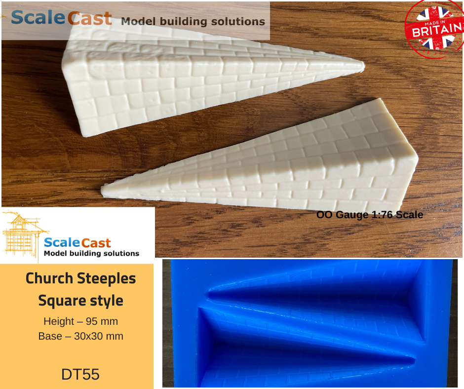 Church Steeple - Spire Mould DT55 - For model railway scenery