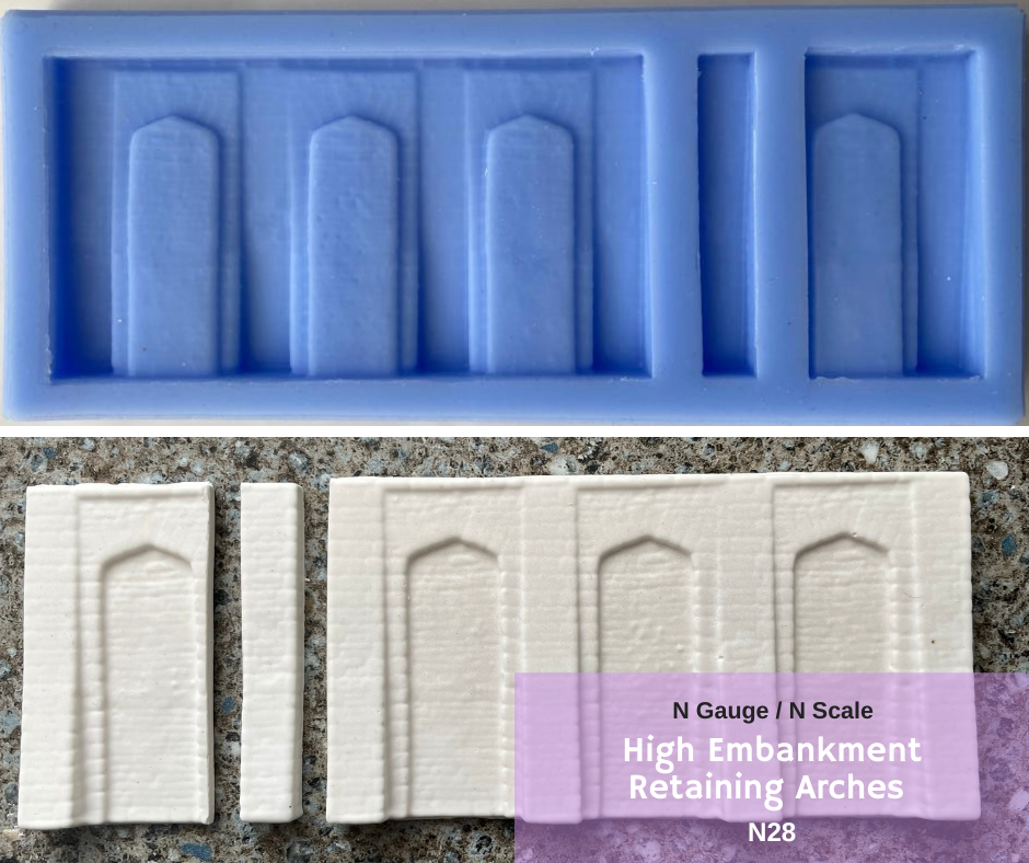 N-Gauge High Embankment Retaining Arches 3+1 plus abutment N28