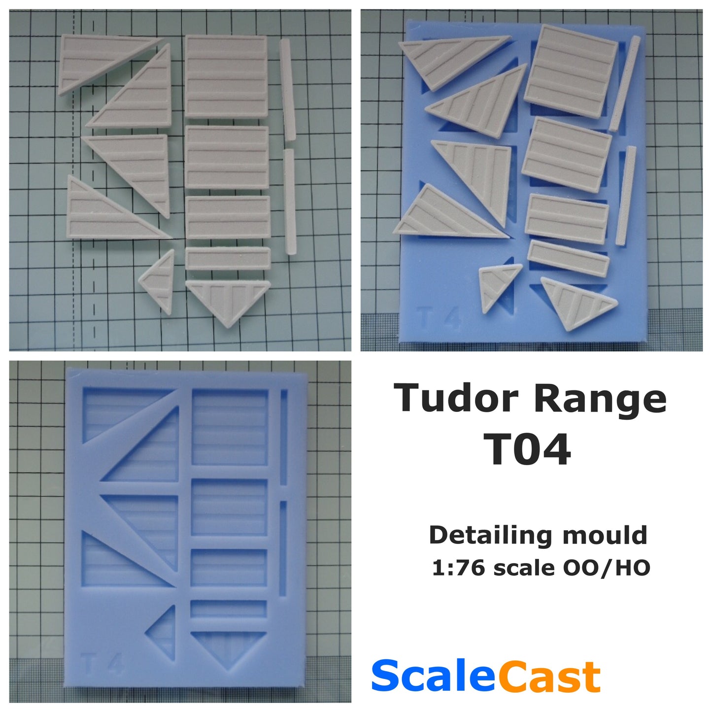 T04 - Tudor Building Mould - Short walls and Apex sections Model Railway Scenery