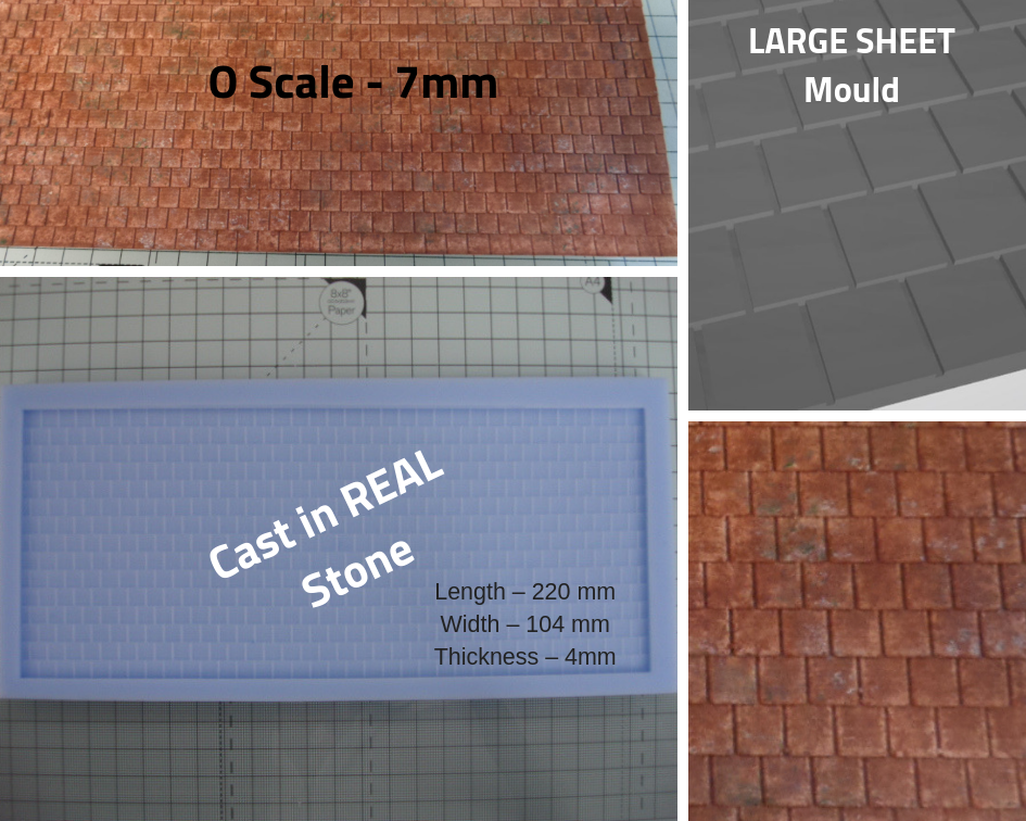 OGR02 Slate Roof SHEET Mould for O Scale Model Railways