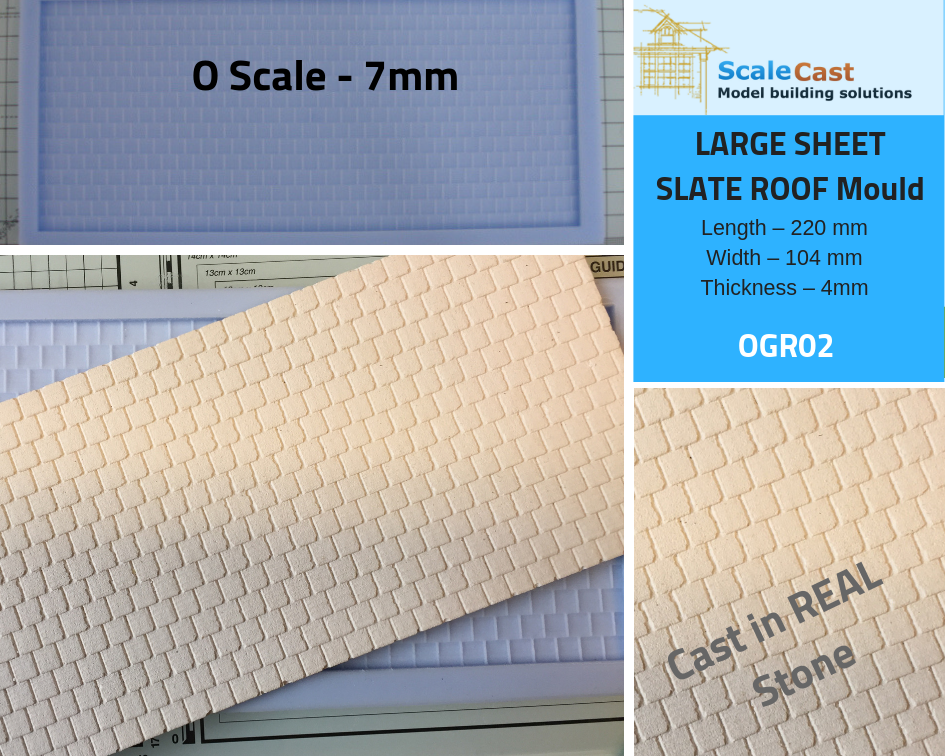 OGR02 Slate Roof SHEET Mould for O Scale Model Railways