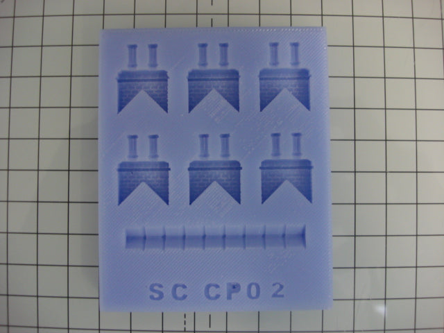 CP02 Chimneys Casting Mould - Model Railway Scenery