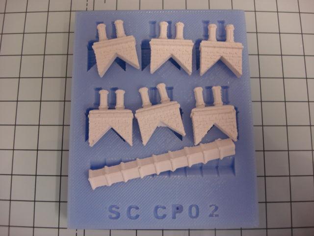 CP02 Chimneys Casting Mould - Model Railway Scenery