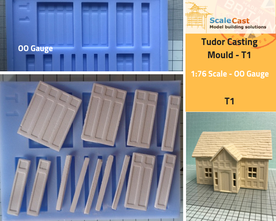 Tudor FULL 6 Mould kit including Shingles Roof - Model Railway Scenery