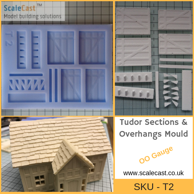 Tudor FULL 6 Mould kit including Shingles Roof - Model Railway Scenery