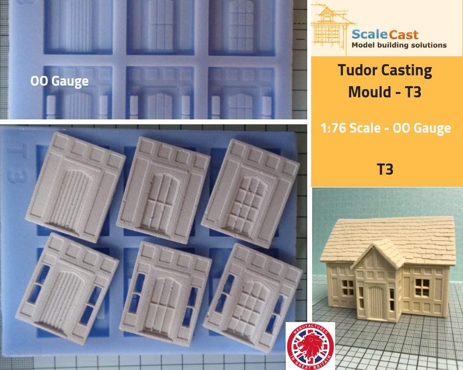 Tudor FULL 6 Mould kit including Shingles Roof - Model Railway Scenery