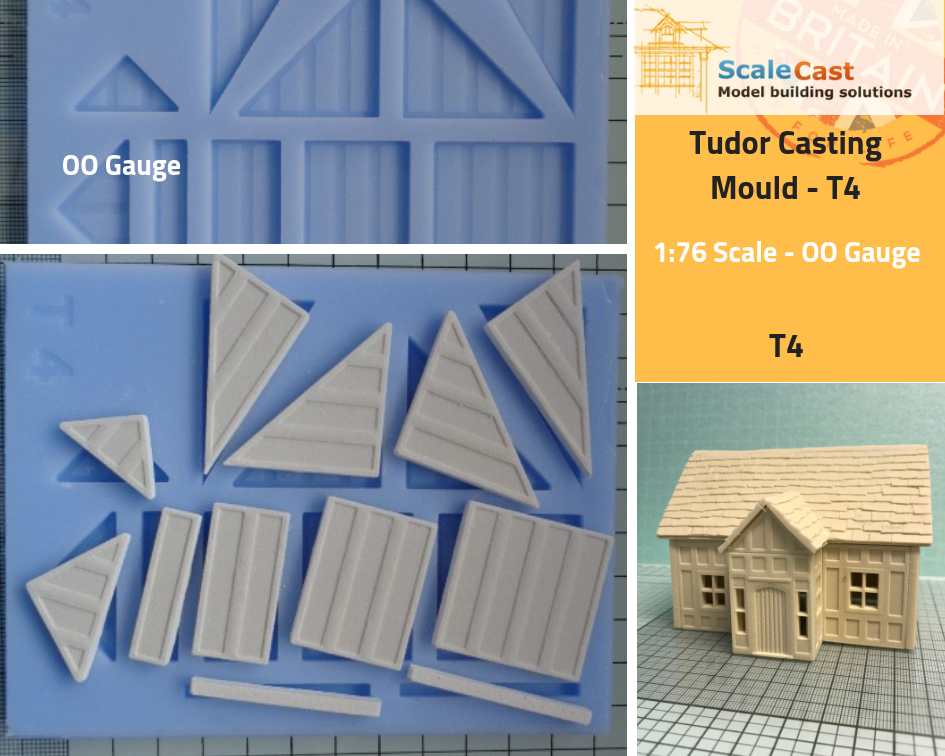 Tudor FULL 6 Mould kit including Shingles Roof - Model Railway Scenery