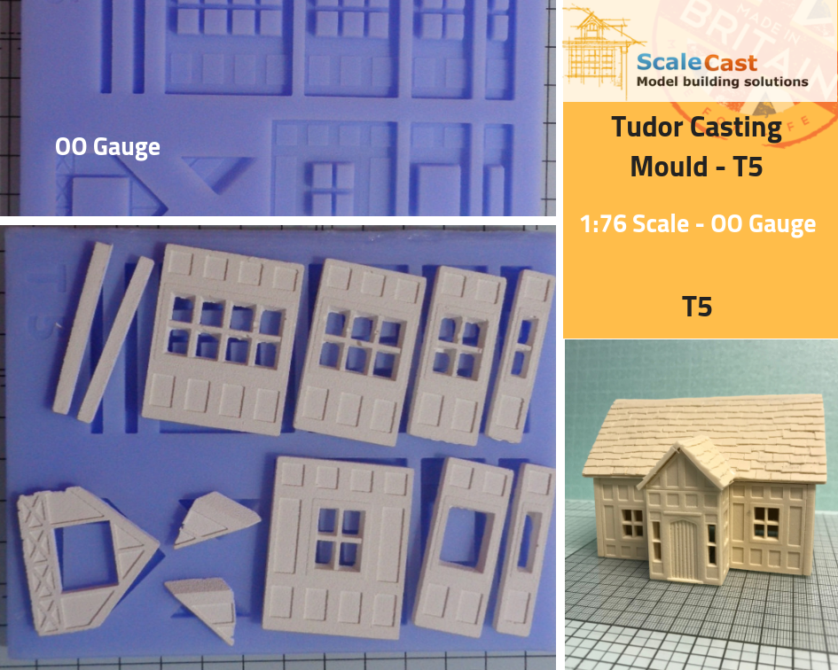 Tudor FULL 6 Mould kit including Shingles Roof - Model Railway Scenery