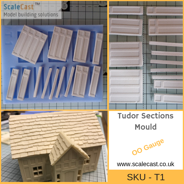 T01 - Tudor Building Mould - Walling sections Model Railway Scenery