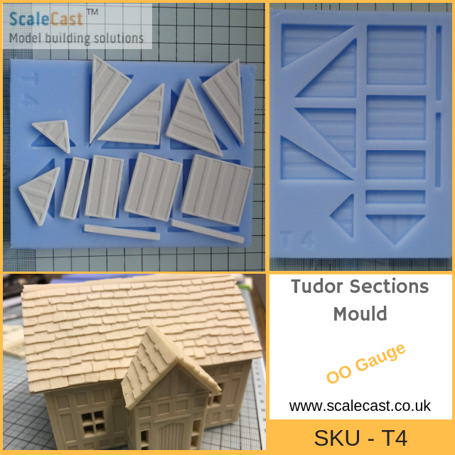 T04 - Tudor Building Mould - Short walls and Apex sections Model Railway Scenery