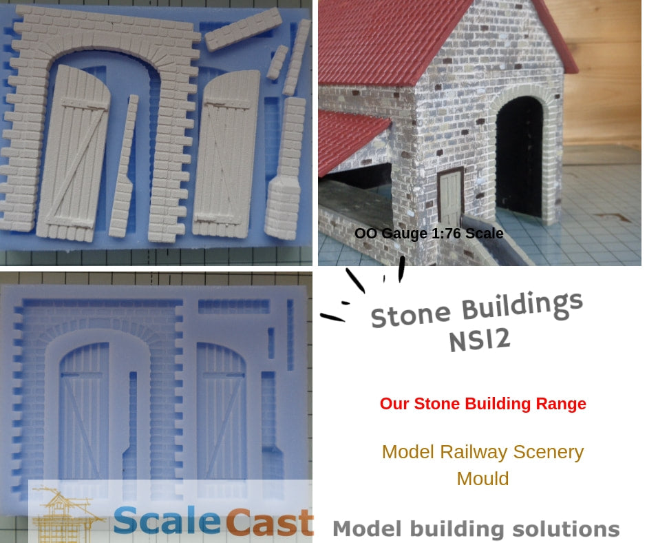 Stone Buildings NS12 Mould - Model Railway Scenery OO Gauge