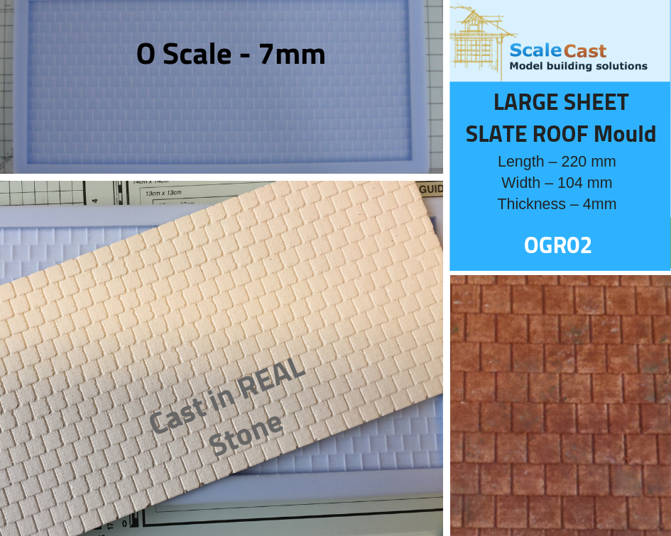 OGR02 Slate Roof SHEET Mould for O Scale Model Railways